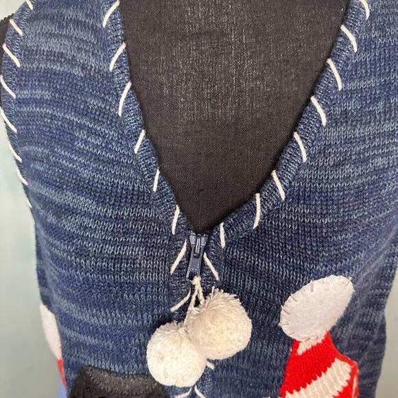 Carolina Colours Christmas Snowman Sweater Vest – Holiday Cheer - Picture 6 of 7